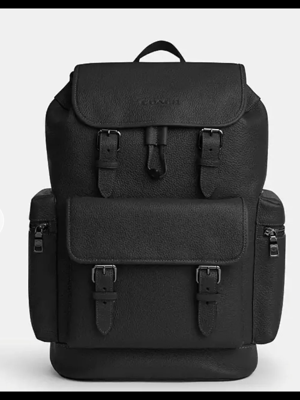 Coach Men’s Black Leather Trail Backpack